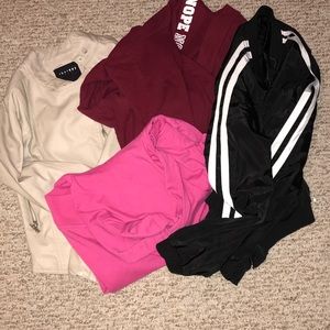 A BUNDLE OF JACKETS AND SWEATERS